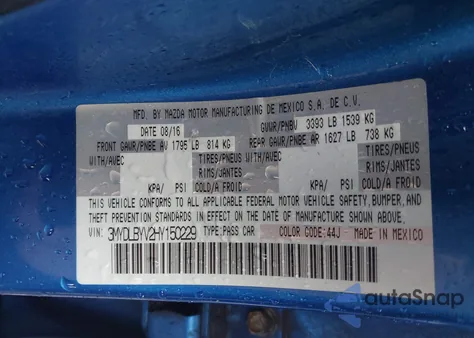 2017 Toyota Yaris Ia z USA, uszkodzony, nr VIN 3MYDLBYV2HY150229